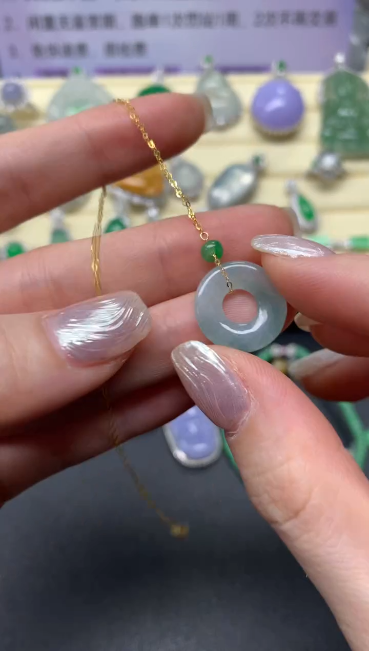 【闪购商品】翡翠套链18K金镶嵌套链|450