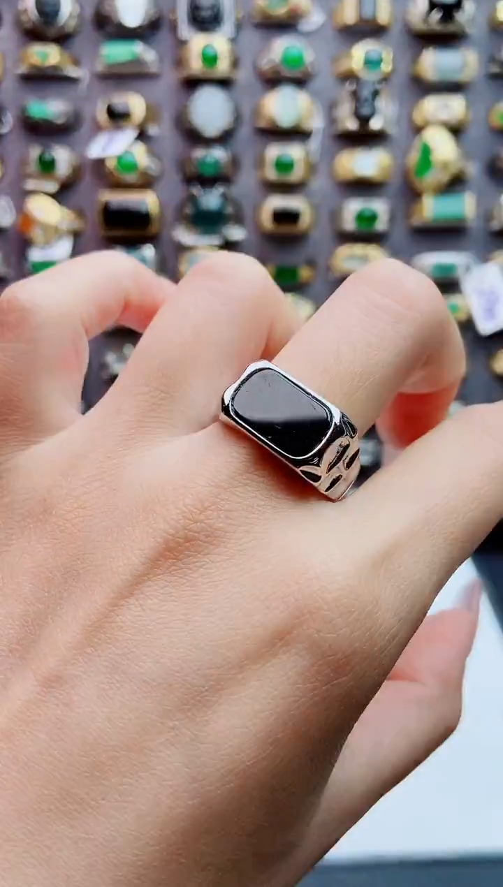 未镶嵌戒指翡翠天然翡翠男戒