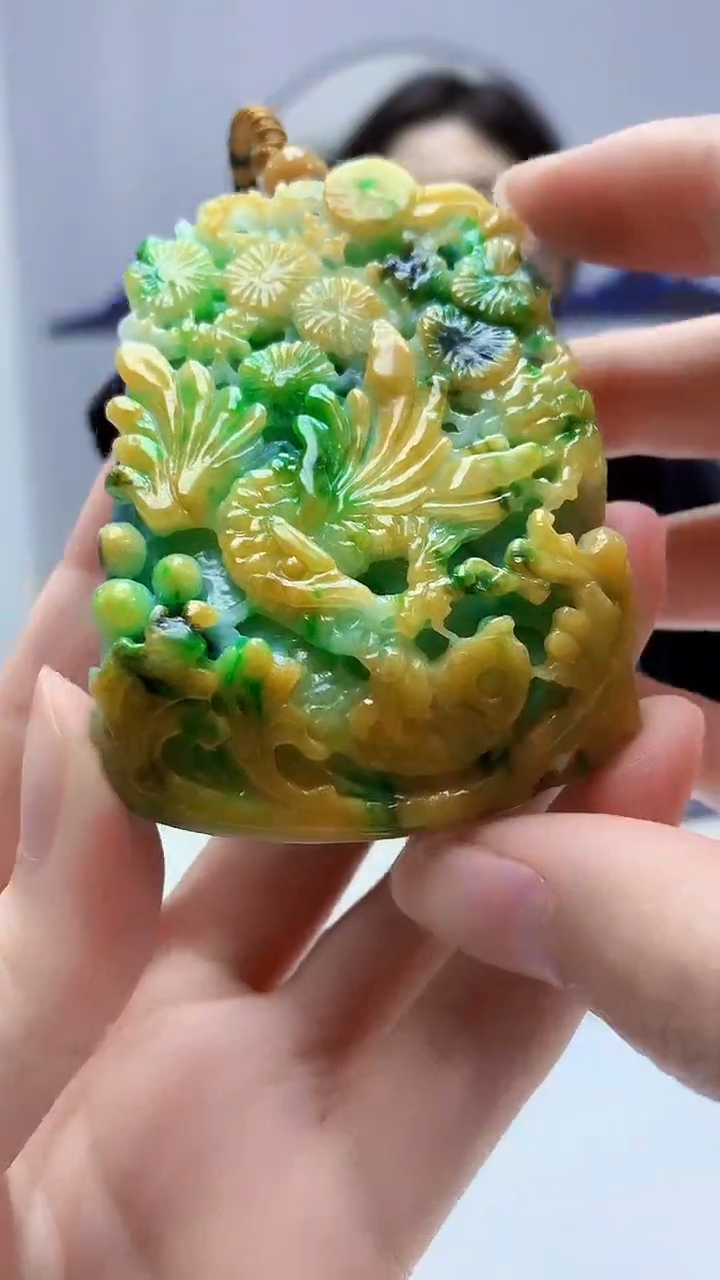 【闪购商品】定制翡翠未镶嵌4829zm-毛货挂件凤凰96