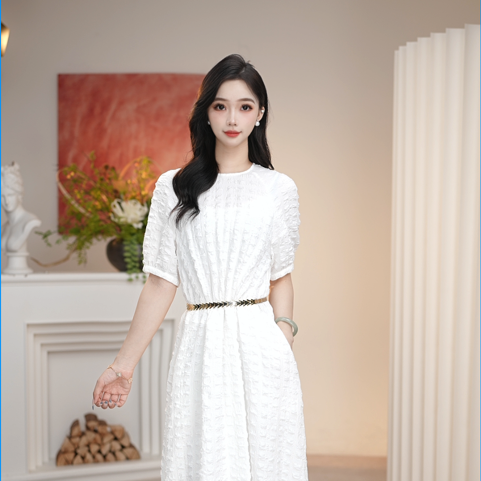 AMASS/阿玛施夏季新款气质优雅短袖女装连衣裙5500534