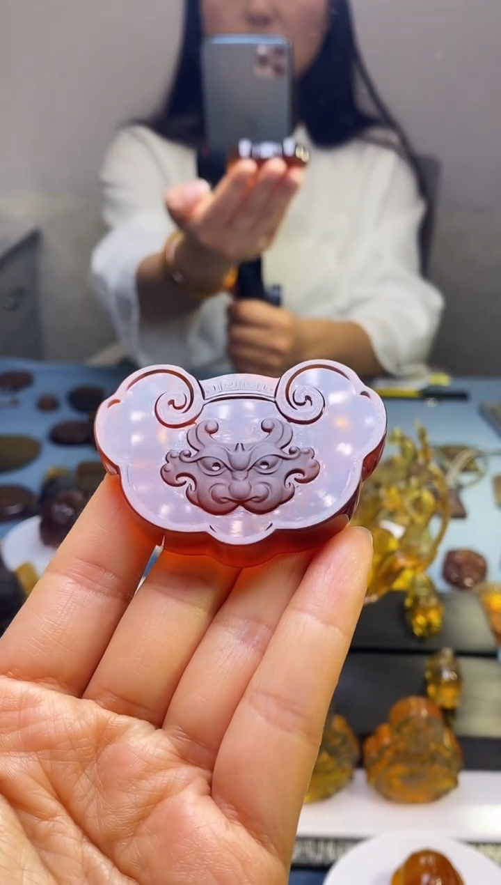 【闪购商品】琥珀颈饰未镶嵌HP101-35（貔貅如意锁）