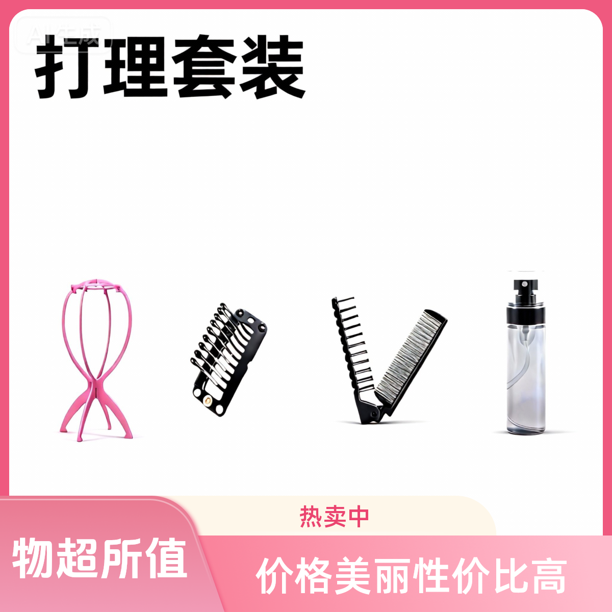 假发专用发卡BB卡及固定扣等护理配件