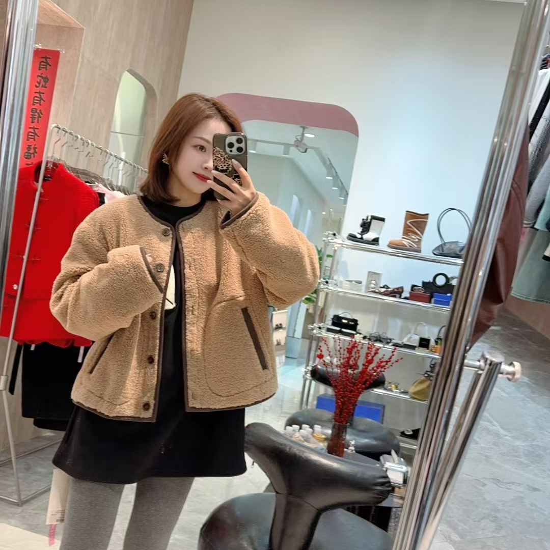 zhaoxiaopao/赵小泡毛毛外套浅褐