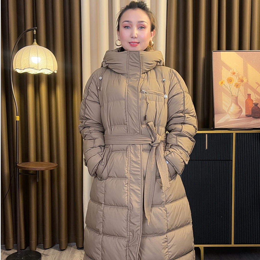 518长款休闲加厚款保暖中长款修身连帽女装