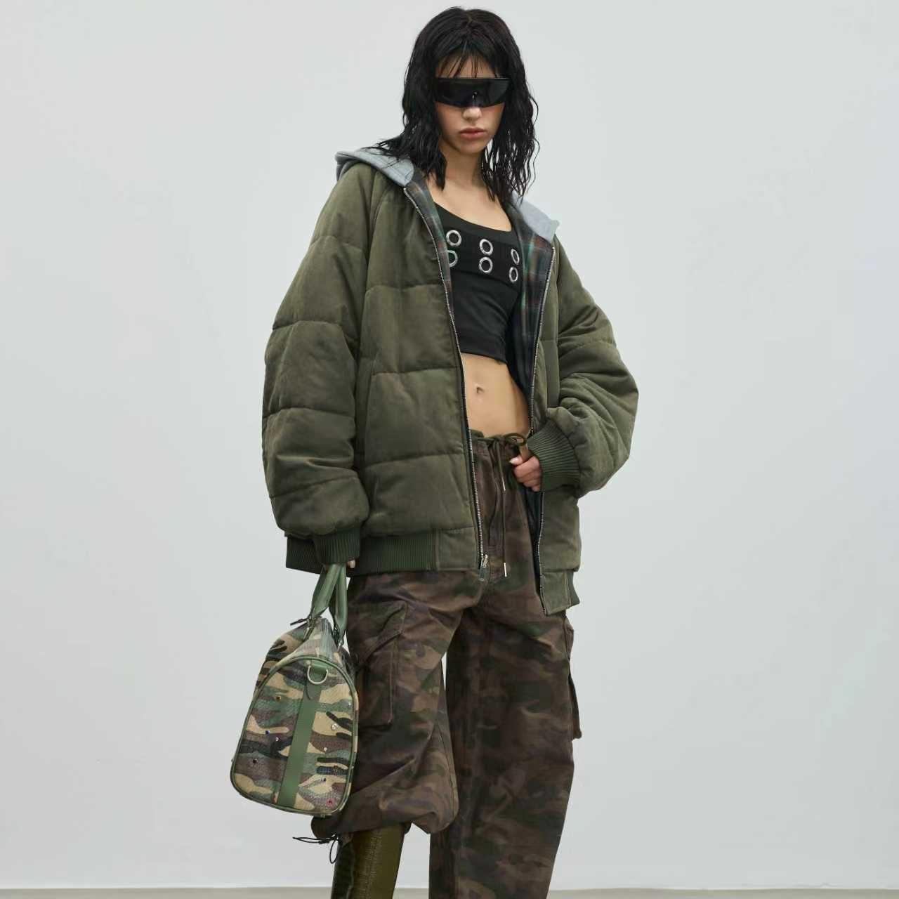 【上新】GGAHOLIDAY时尚连帽宽松型百搭夹克保暖棉服外套-154089