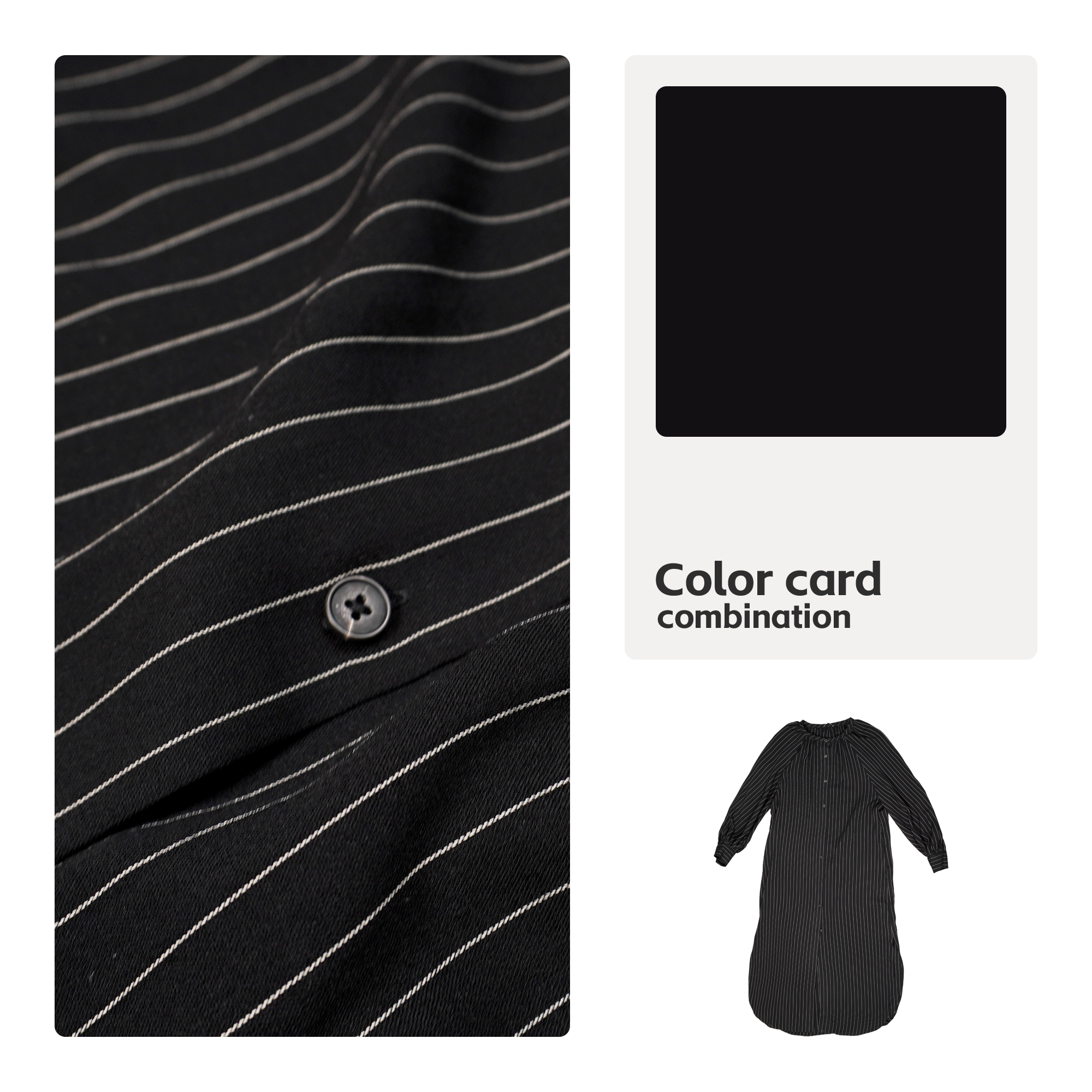 【米儿精选】HITOMI2025新款细条纹排扣连衣裙带腰带HQ12045