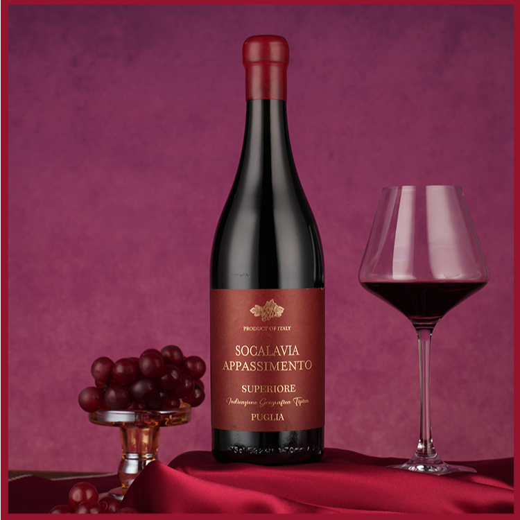 【原瓶进口】意大利17度阿玛罗尼风骨索拉维亚超级普利亚干红葡萄酒