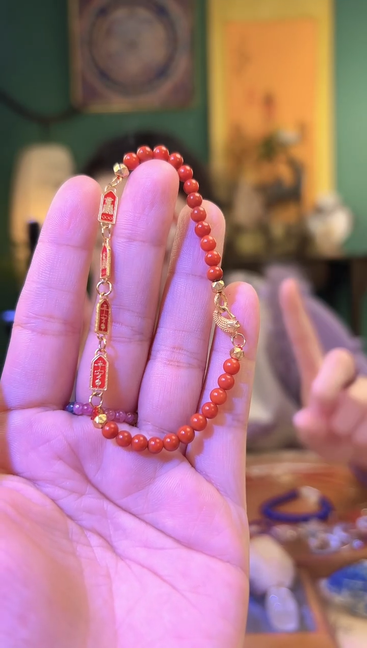 【闪购商品】南红玛瑙手链银S925镶嵌南红太太牌手链