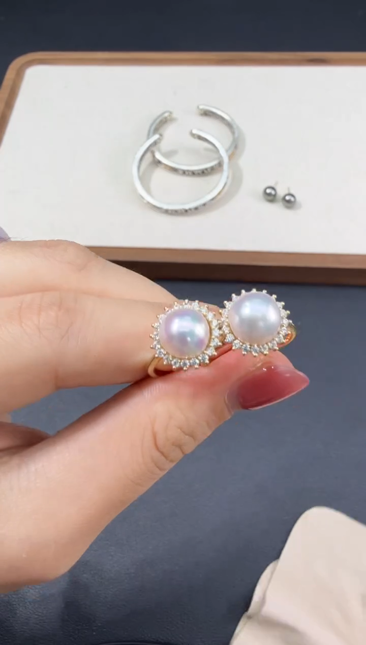 银S925镶嵌戒指海水珍珠S1223-S8888-109多样性一件