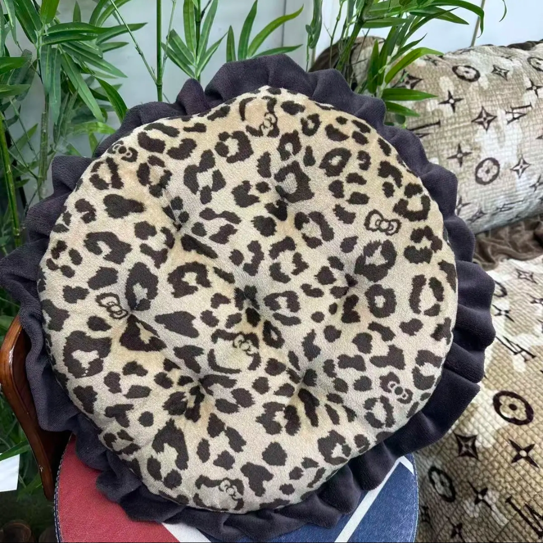 家用加厚牛奶绒棉麻座垫蒲团加厚花边椅子垫地板与汽车坐垫多功能