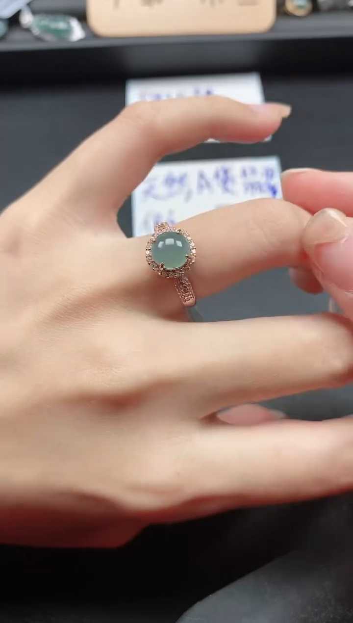 翡翠戒指银S925镶嵌51511