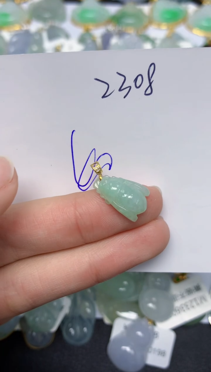 【闪购商品】翡翠颈饰18K金镶嵌天然翡翠A货