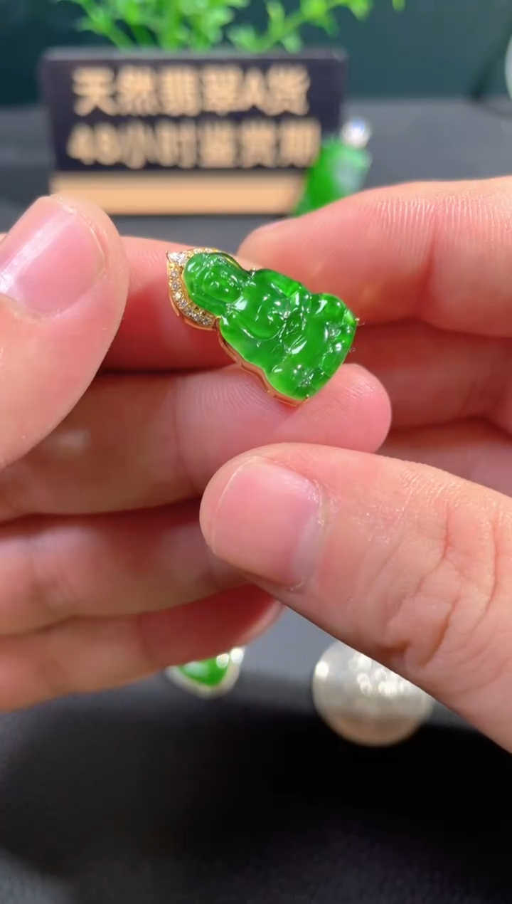 【闪购商品】翡翠颈饰18K金镶嵌翡翠