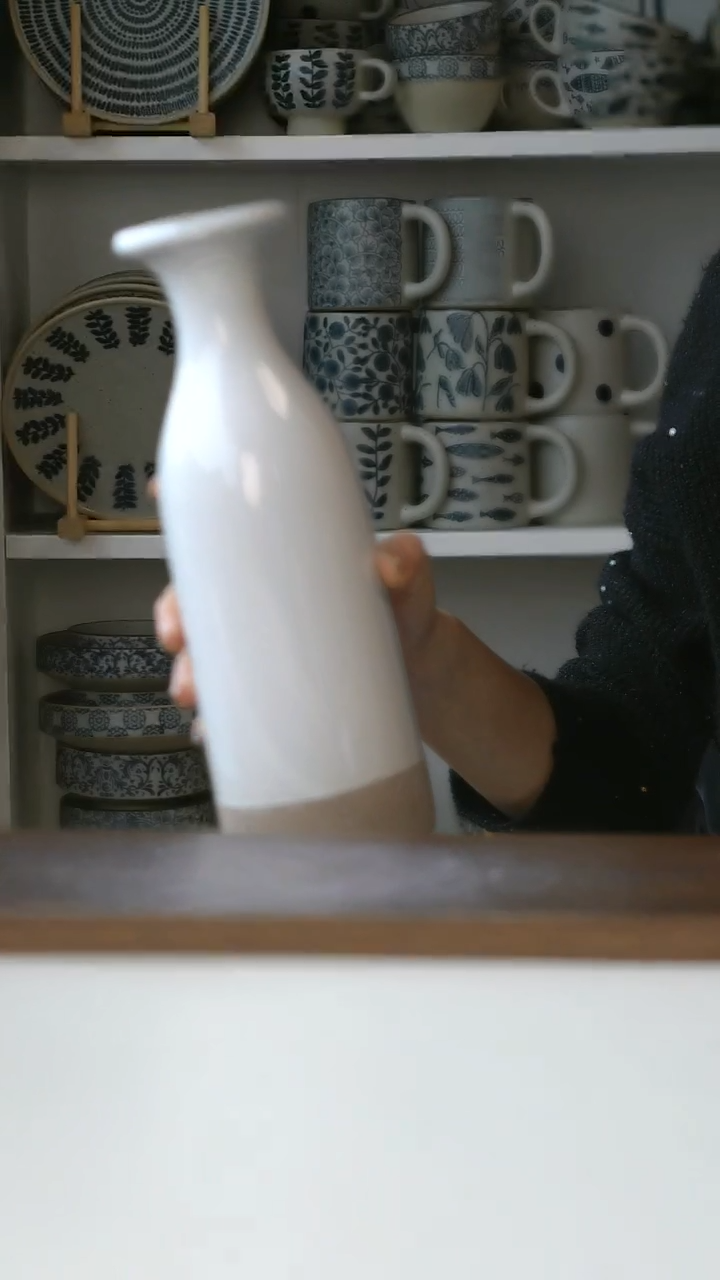 陶出美WilliamsSonama砂釉白拼接花瓶25cm@4-2@微瑕