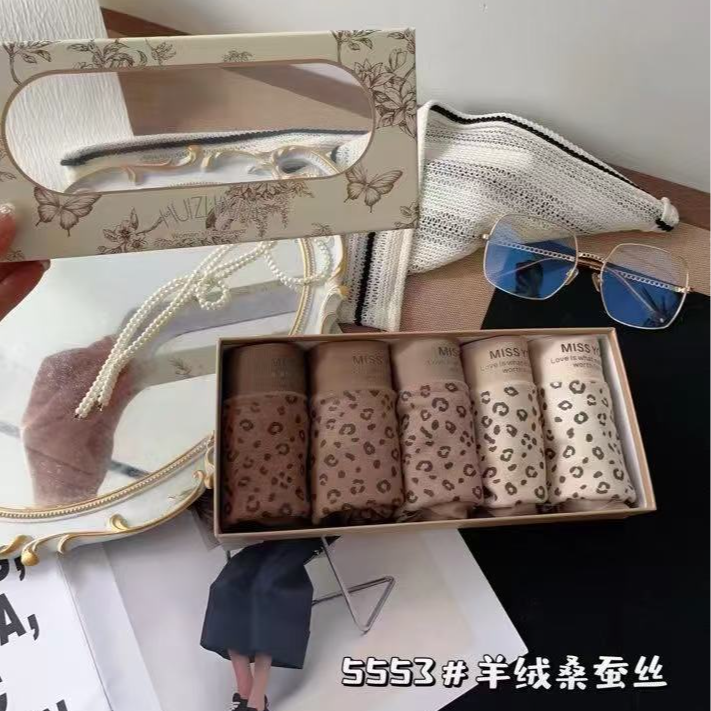 【5条装】中腰透气舒适印花豹纹女三角内裤ins风格 5553