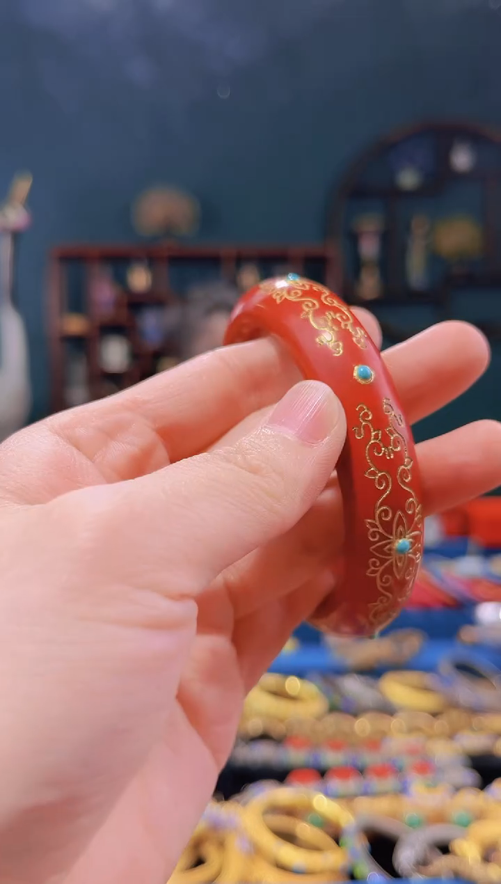 【闪购商品】金漆镶嵌手镯圈口60