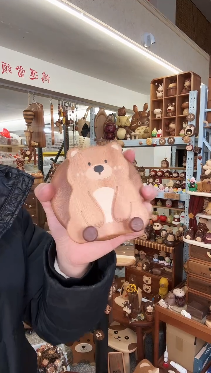 木瑕疵小熊旋转手机支架