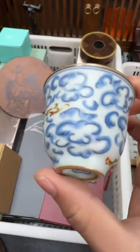 摆件陶茶具茶具茶具祥云铃铛杯