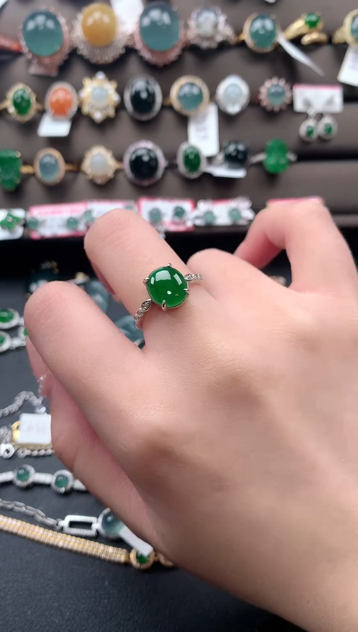 【闪购商品】翡翠戒指银S925镶嵌452141