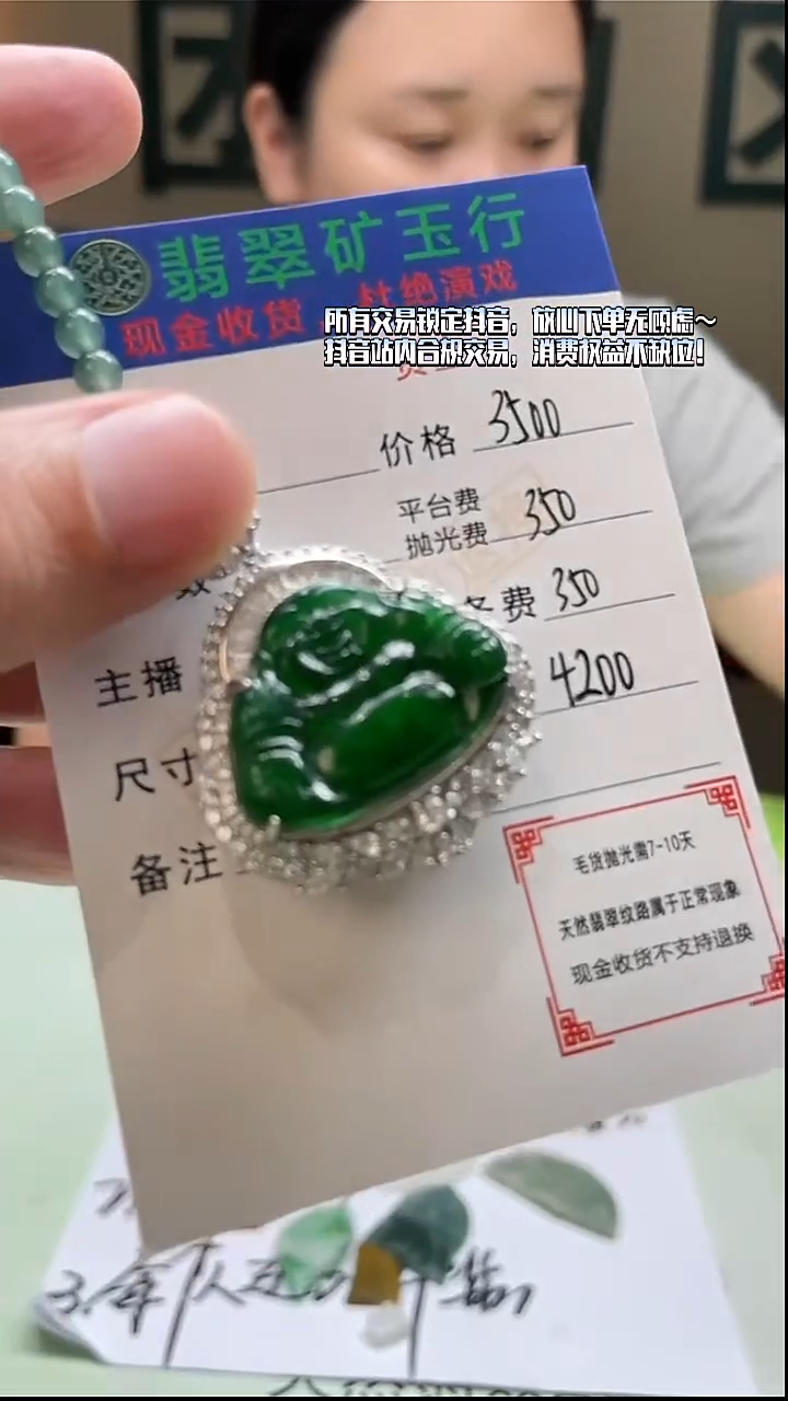 颈饰银S925镶嵌翡翠玩*净货