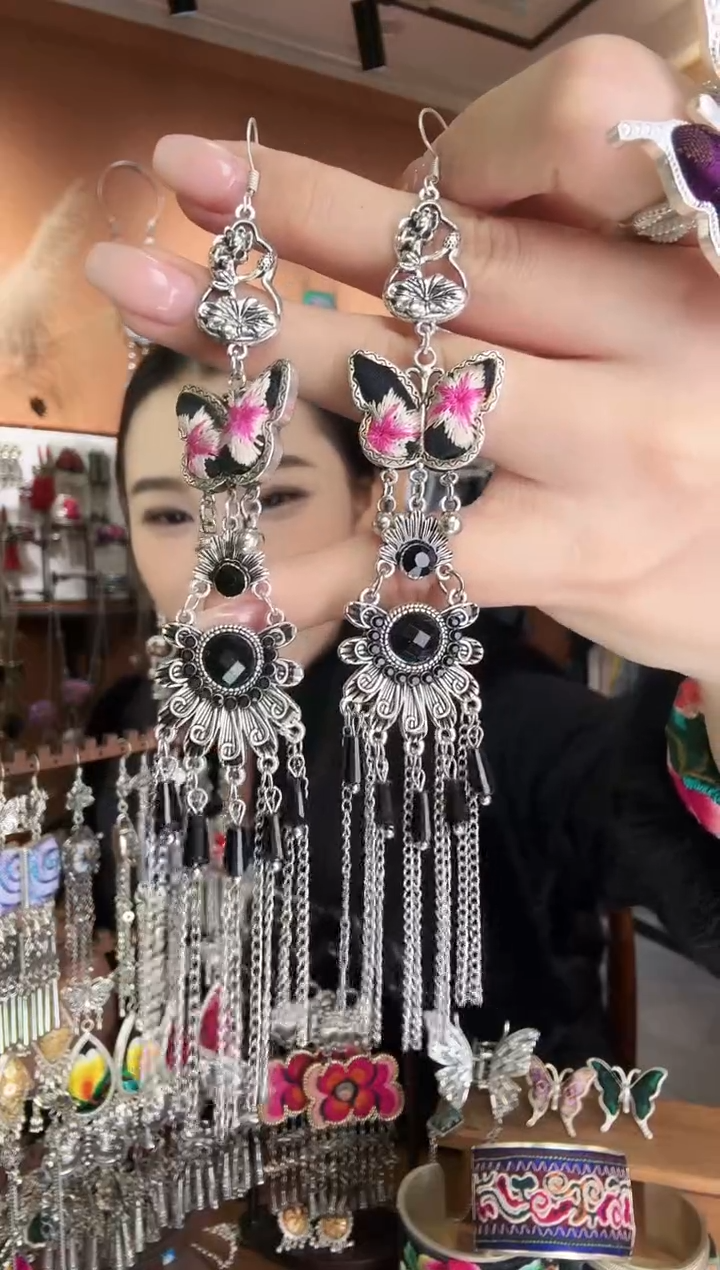 刺绣纯手工民族风耳环