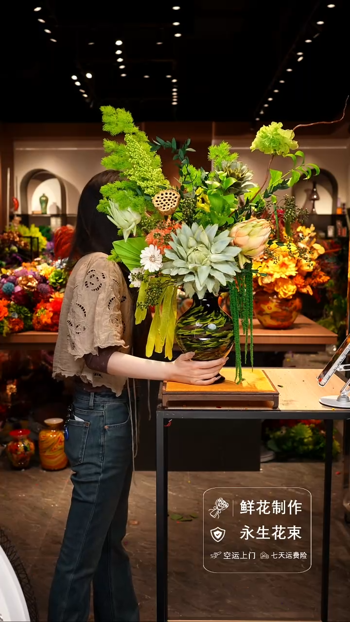 手工艺品琉璃手工花器花束空运包邮送货上门-以图片为准    