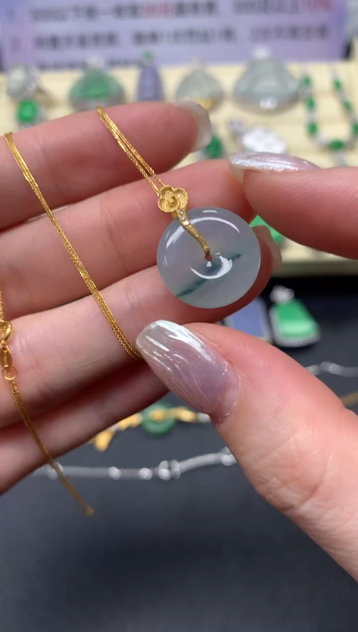 【闪购商品】翡翠套链18K金镶嵌套链|1000+100