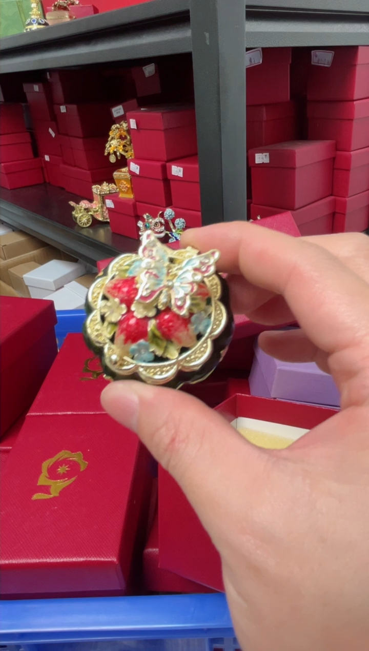 【闪购商品】瓷片 年货节福福价格高质珐琅彩合金摆件首饰盒