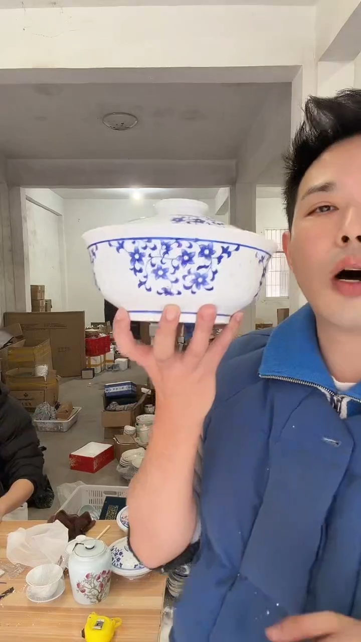 瓷片8英寸大号汤碗