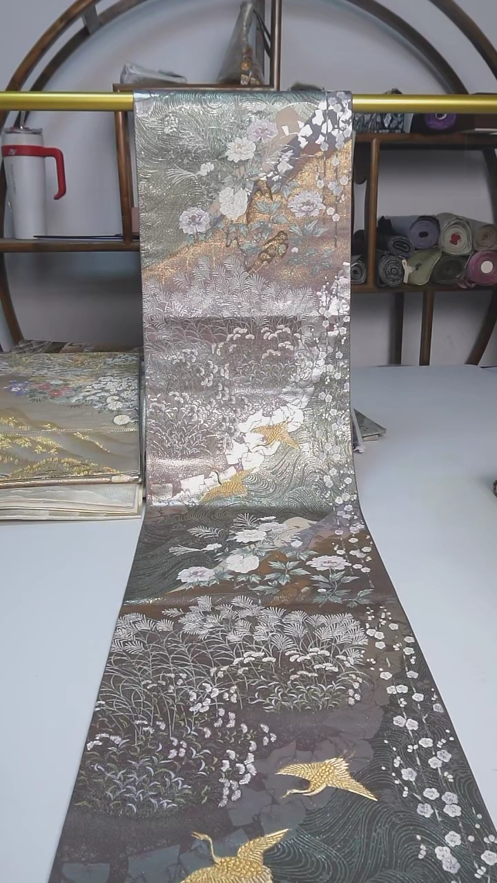 【闪购商品】织绣30西阵织六通花鸟