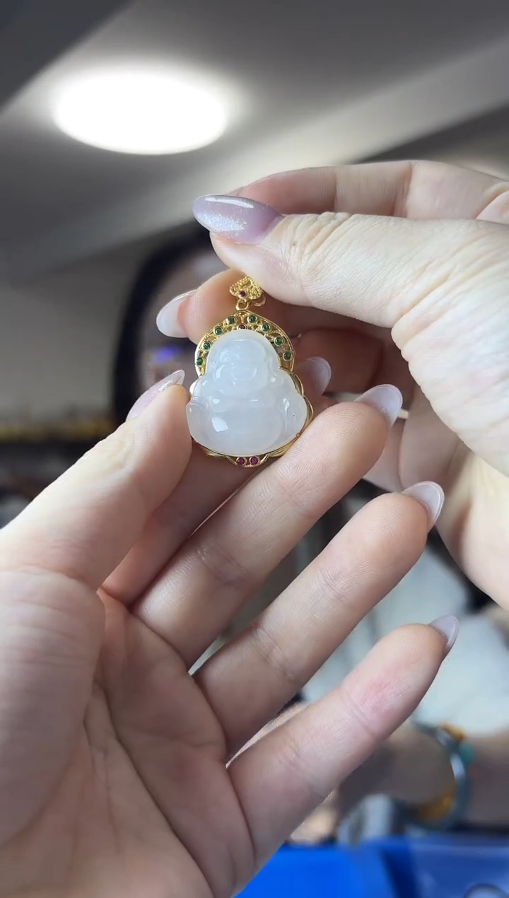 颈饰银S925镶嵌和田玉（多样性发一件）