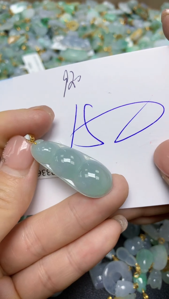 【闪购商品】翡翠挂件18K金镶嵌 天然翡翠A货