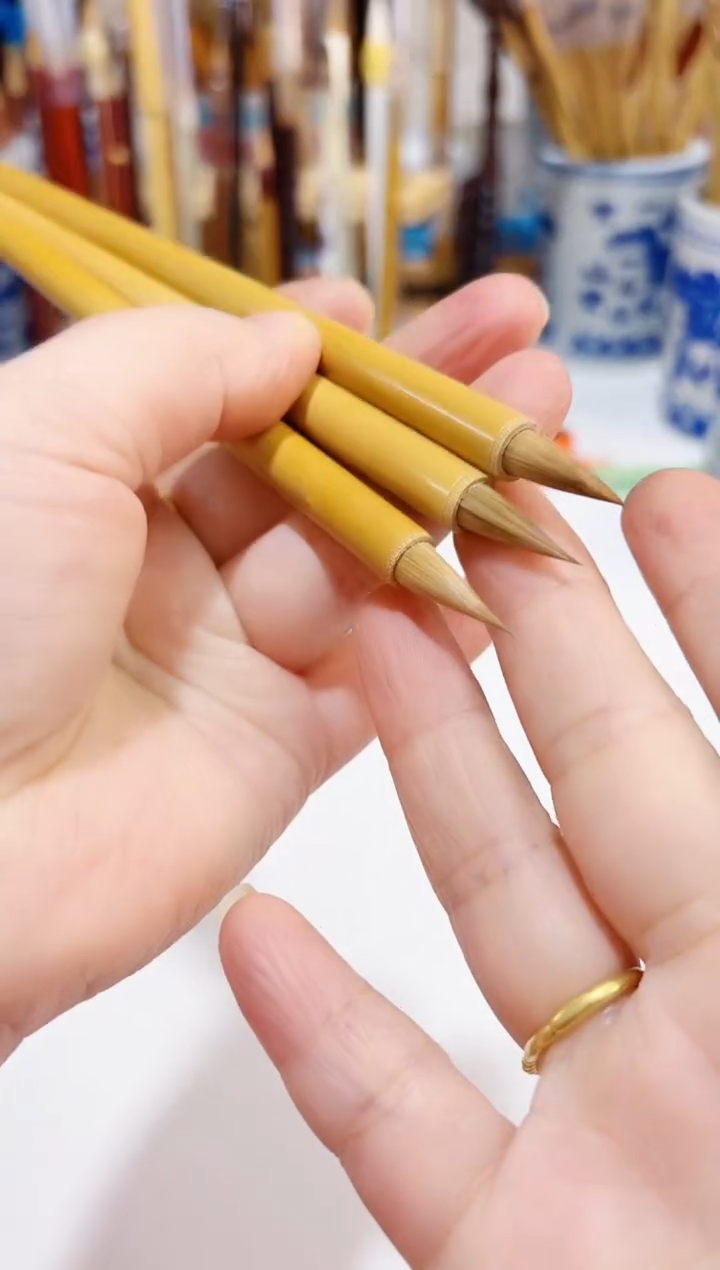 黄竹杆 黄狼鸡狼毫毛笔3支