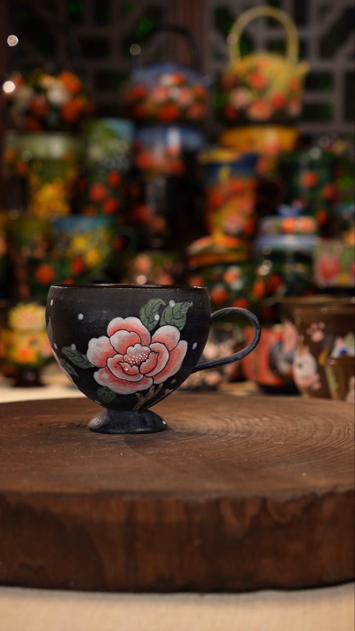 紫砂油画手绘釉下彩