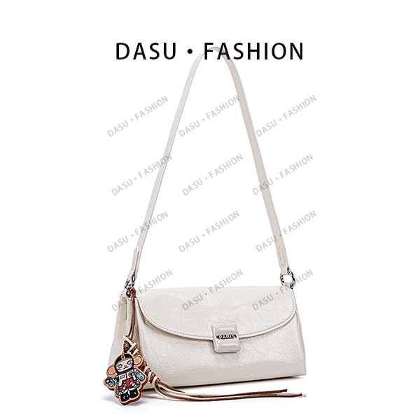 【苏总专属】QYX-9661-1-米白色女士时尚潮流气质小众腋下包斜挎包