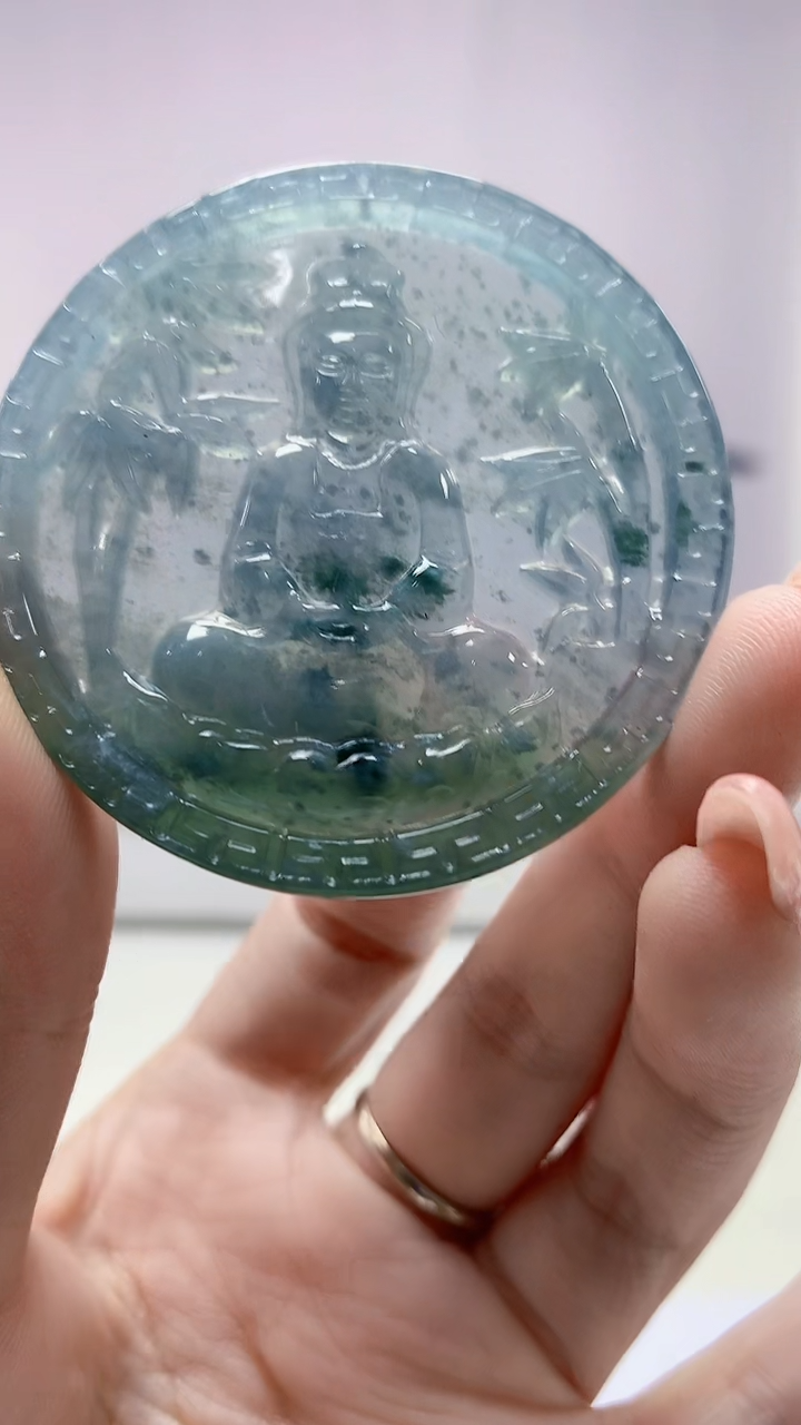 【闪购商品】定制翡翠未镶嵌4917DD-毛货挂件93