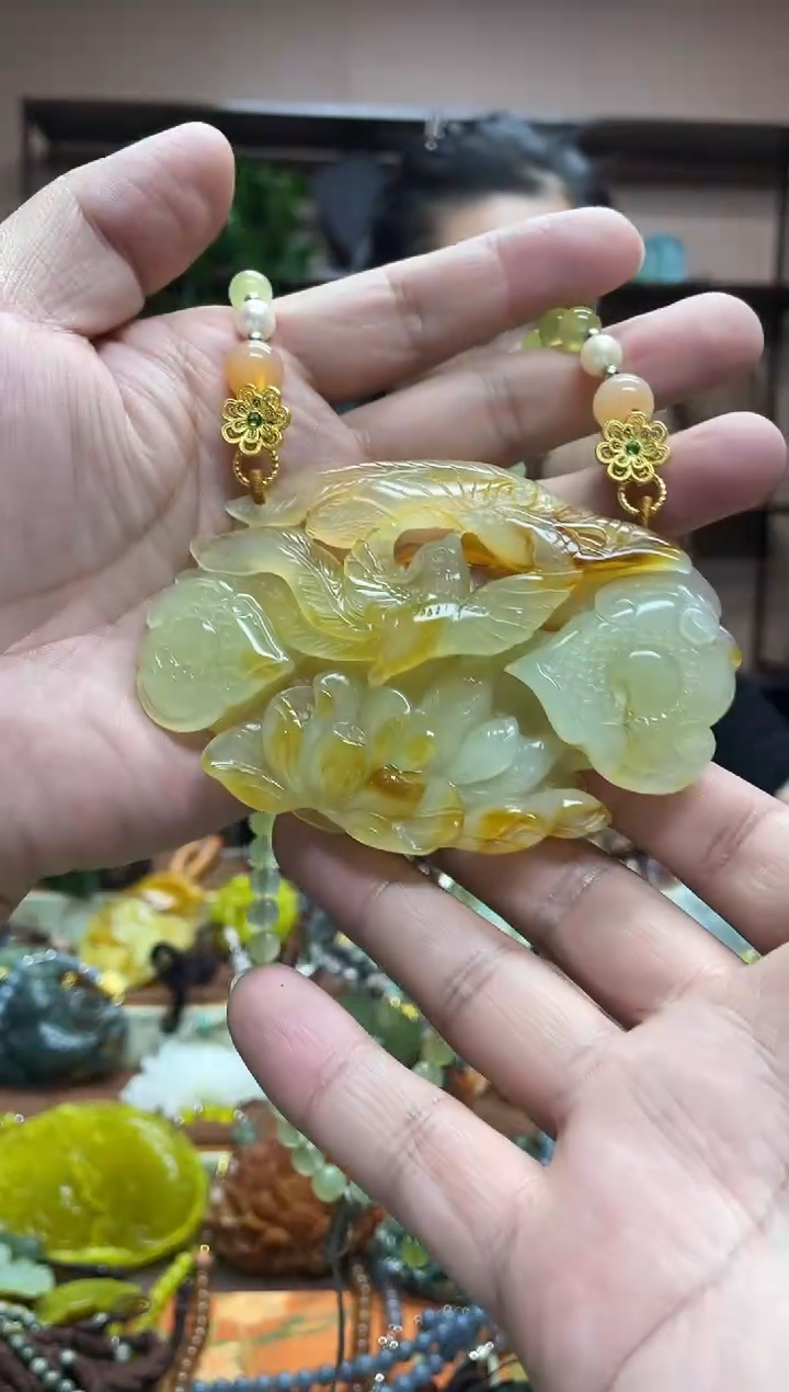 未镶嵌岫玉吊坠禅**水·