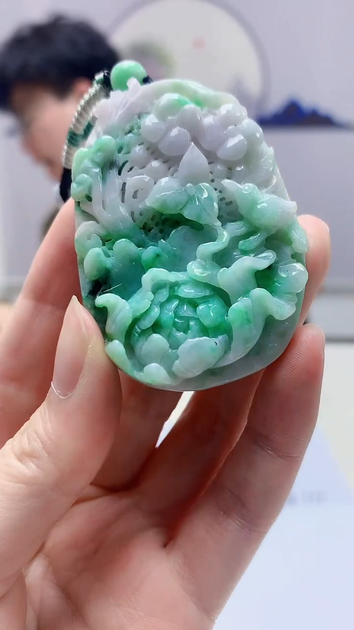 【闪购商品】定制翡翠未镶嵌4688zm-毛货挂件57喜上眉梢