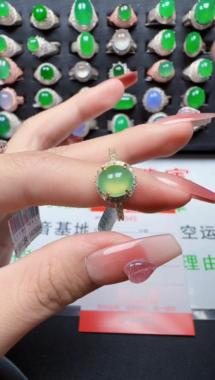 【闪购商品】翡翠戒指银S925镶嵌1346