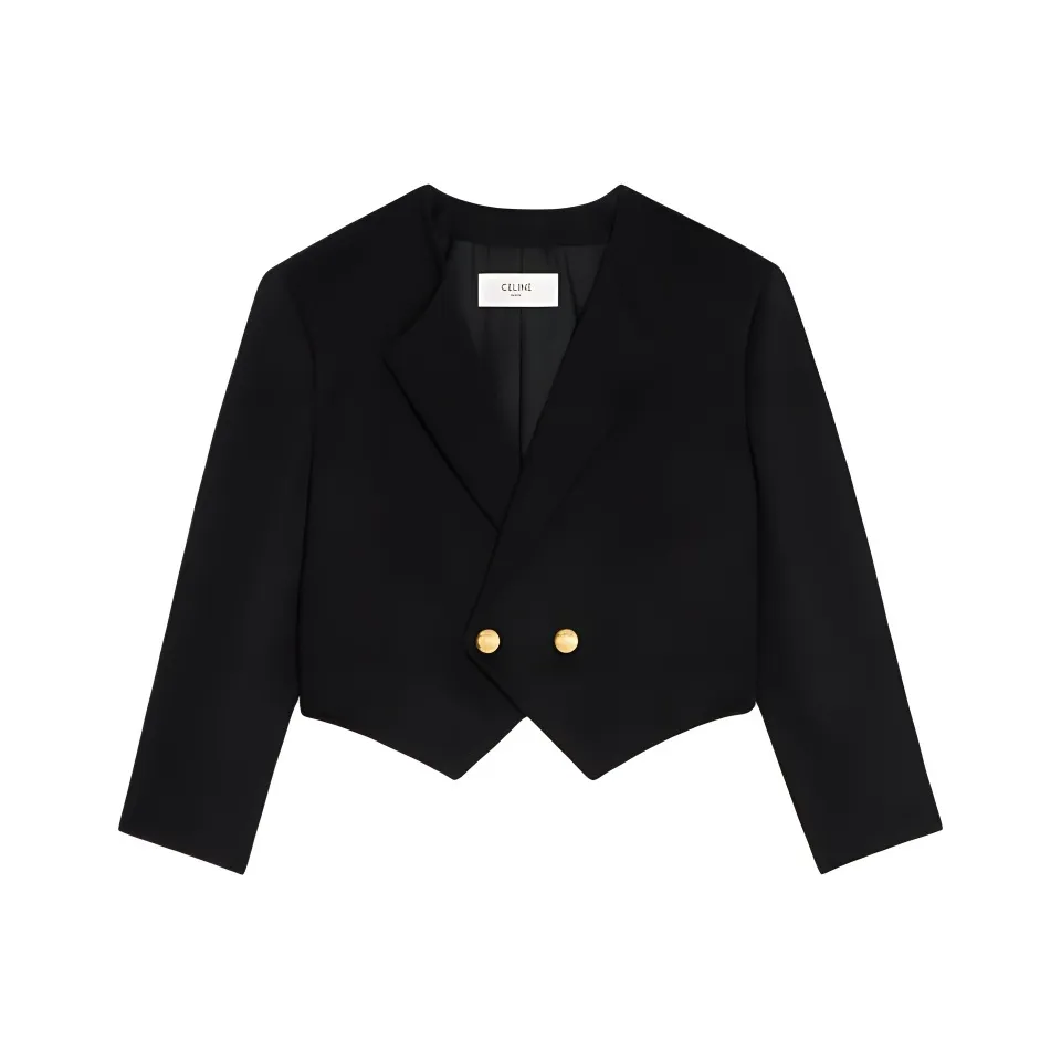 未使用 Celine/思琳 纯色宽松短款长袖夹克外套女款 MT