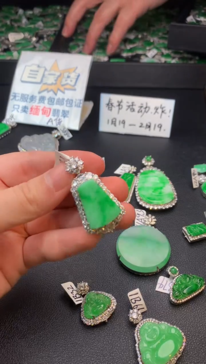 【闪购商品】翡翠颈饰银S925镶嵌翡翠