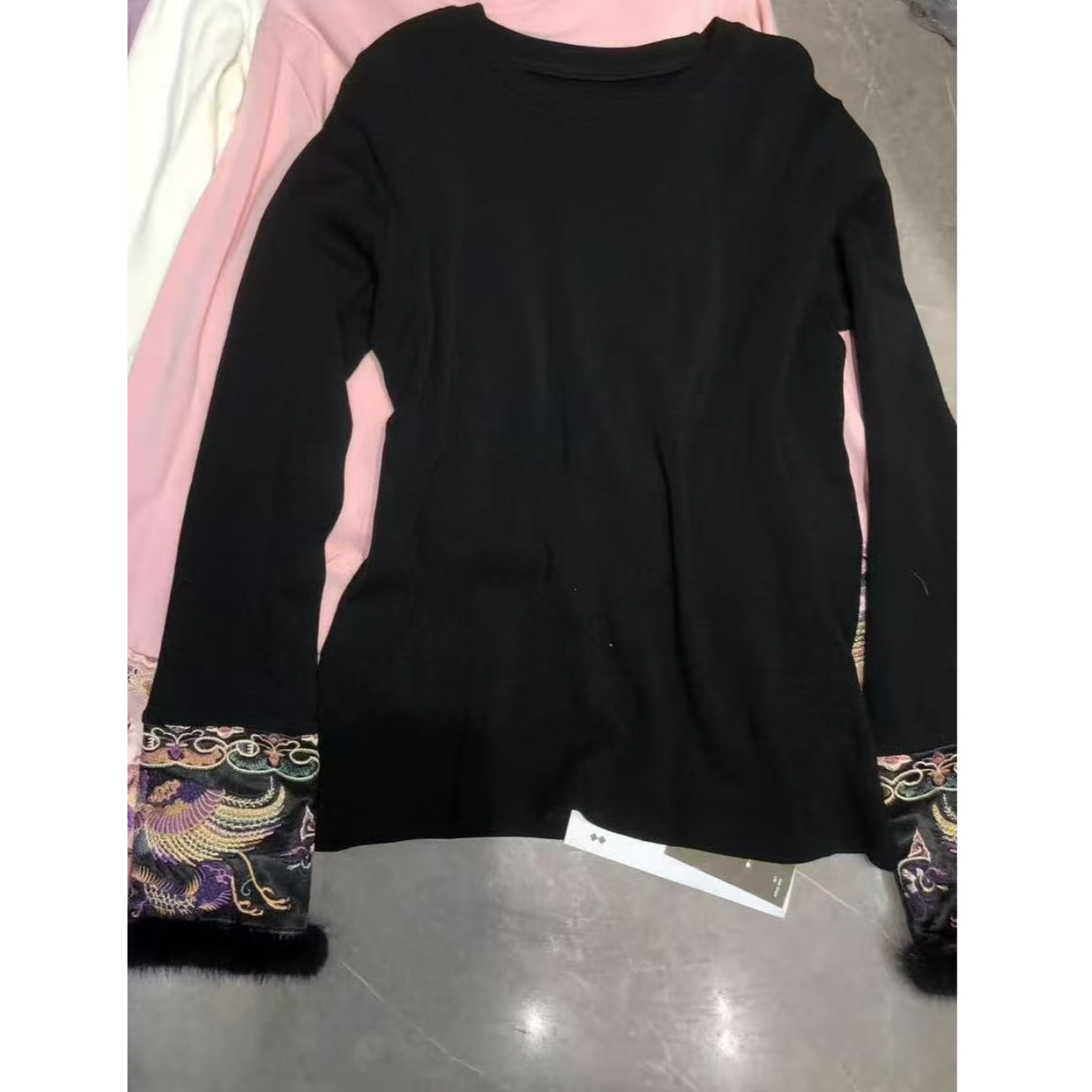 中式国风刺绣修身打底衫秋冬款2025B30101— 林林玫瑰仓