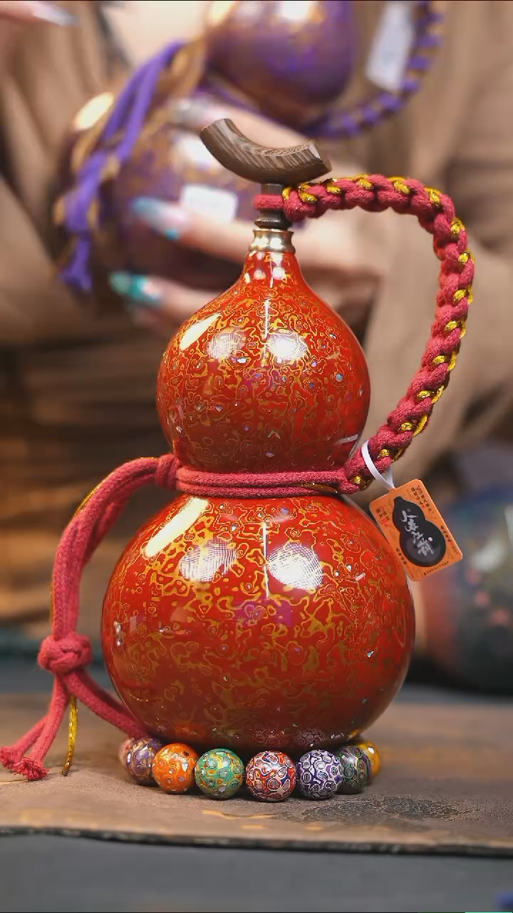 【闪购商品】WA284漆艺酒葫芦不包手串及旋转底座