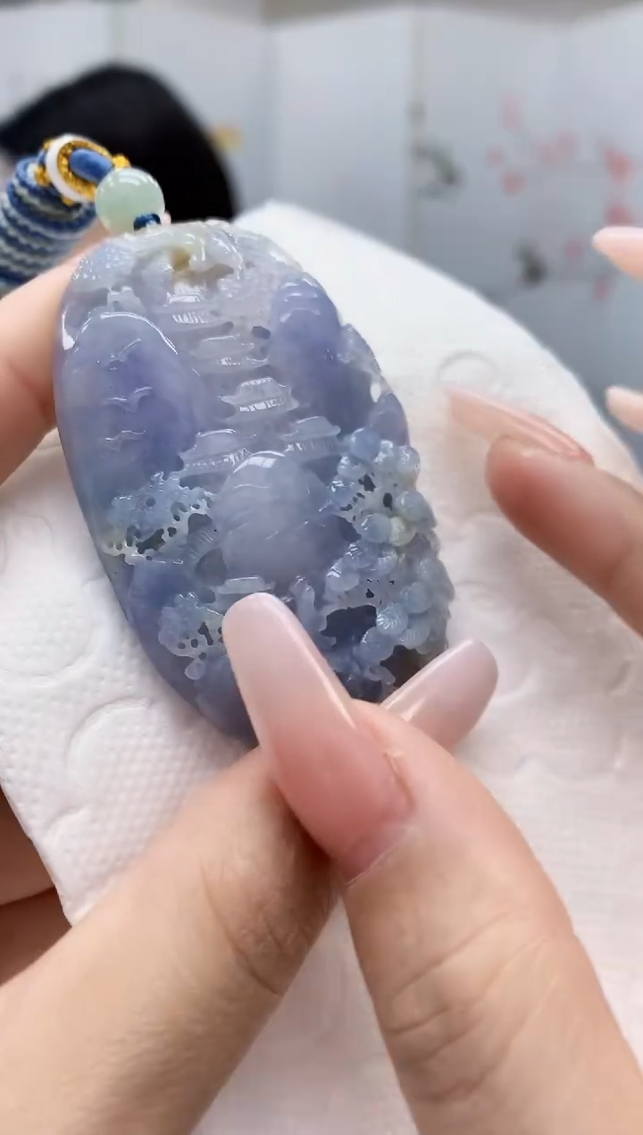 【闪购商品】定制翡翠未镶嵌3123lr-毛货挂件55