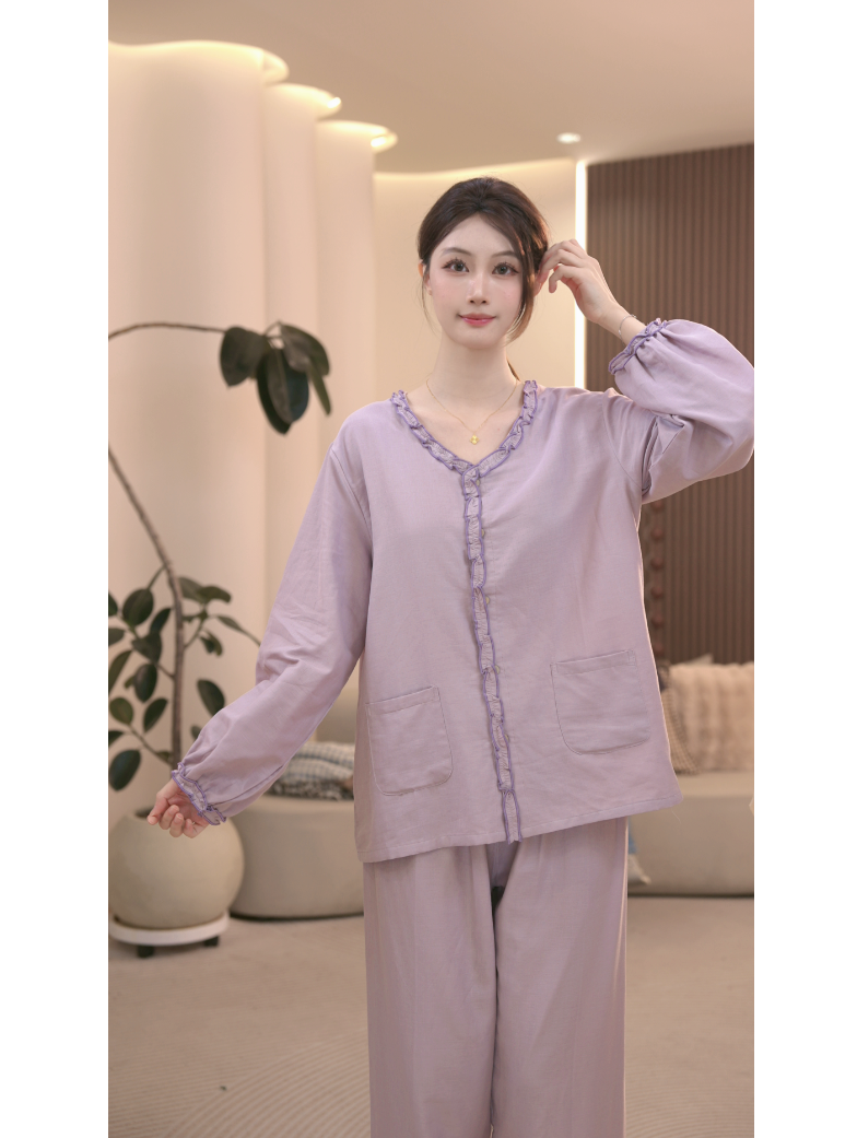 DM定制【冷雾紫套装】设计款家居服套装