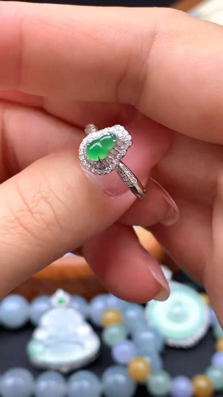 【闪购商品】翡翠戒指18K金镶嵌173-天然翡翠