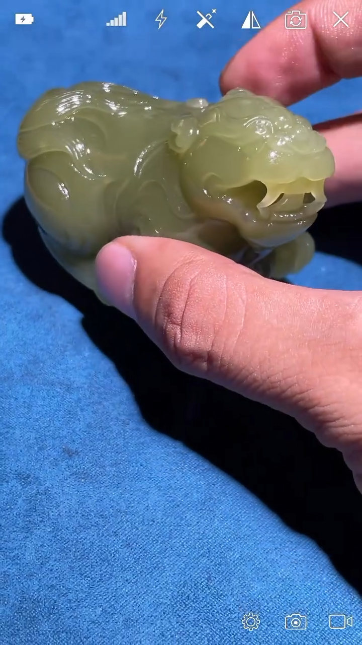 和田玉未镶嵌把件ZL 貔貅手把件