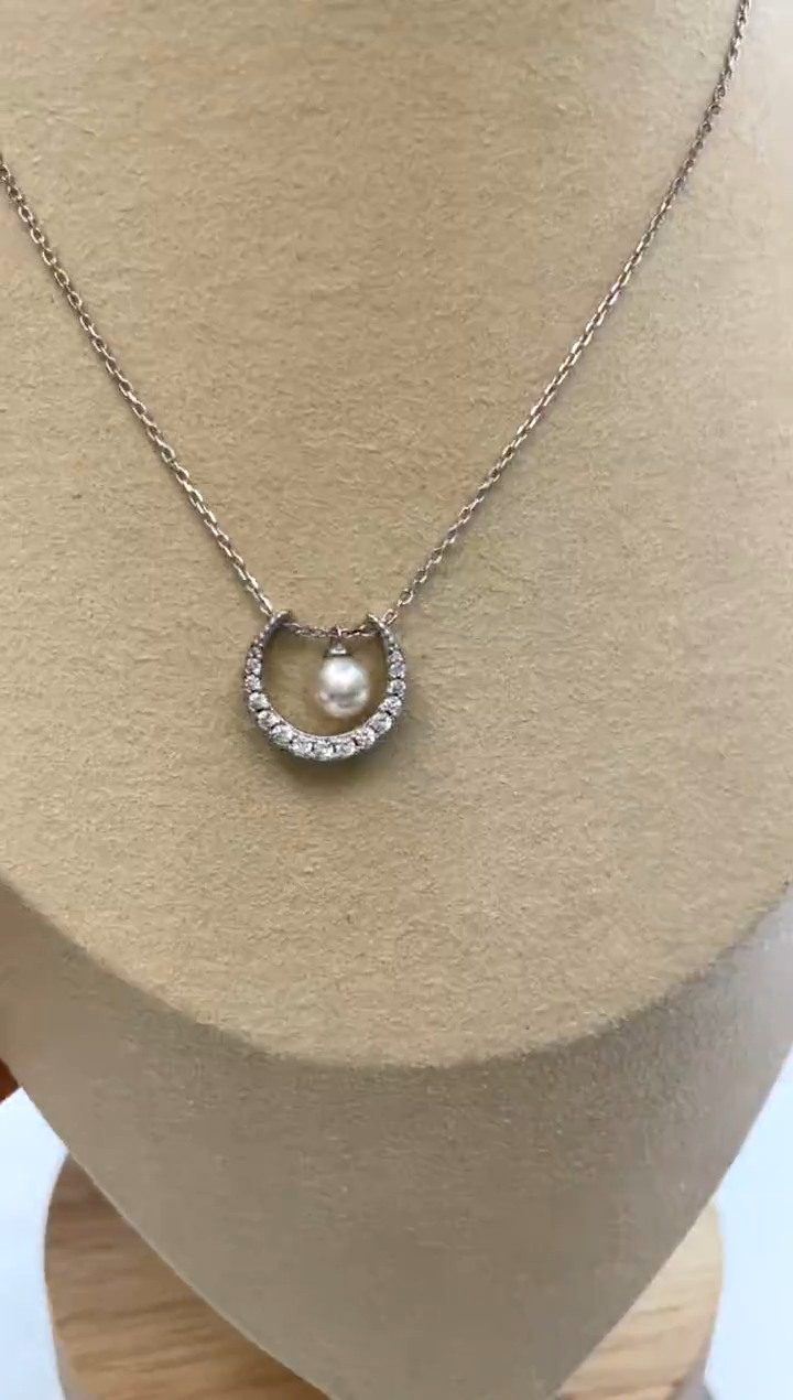 颈饰银S925镶嵌海水珍珠6-7