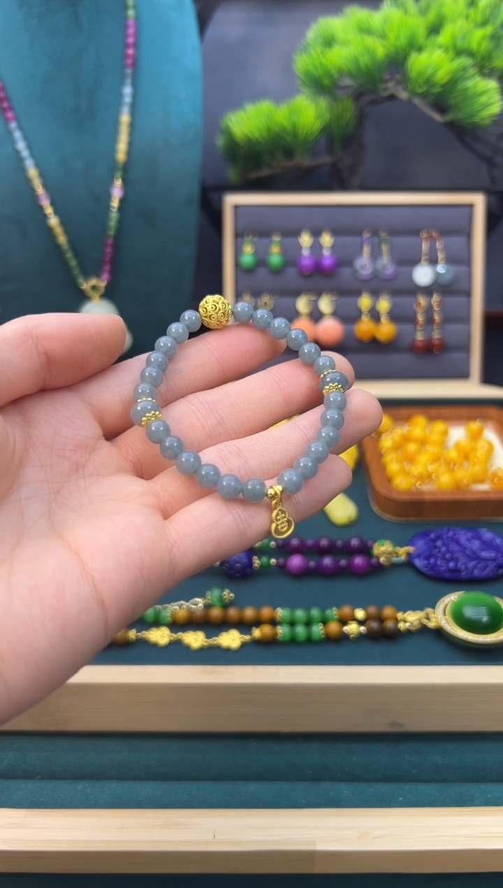 【闪购商品】翡翠耳饰14K金镶嵌S497      