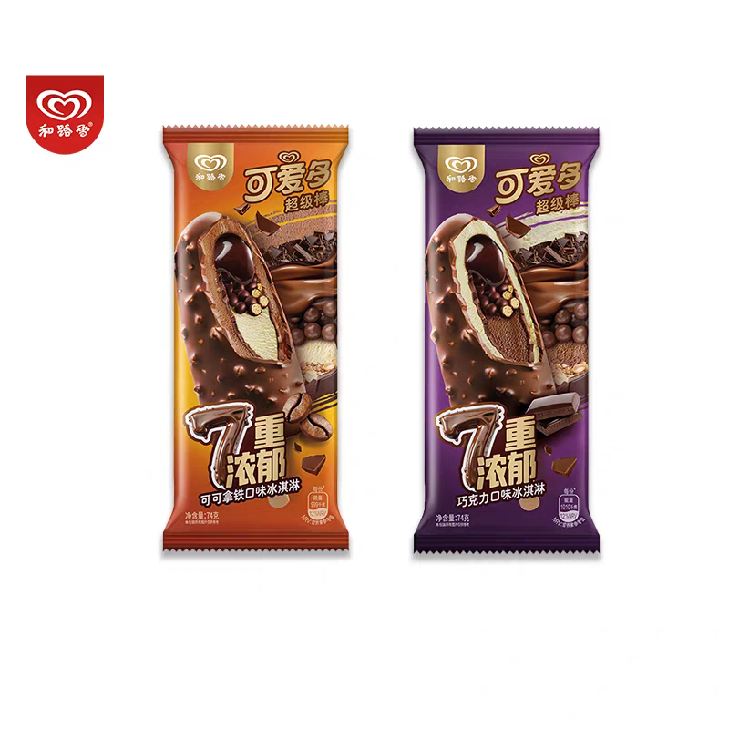 和路雪可爱多超级棒7重浓郁可可拿铁超级棒7重浓郁巧克力雪糕冰淇淋雪糕同城配